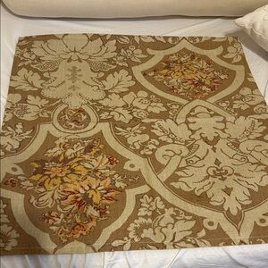 Pottery Barn Floral Pattern Pillow Cover - Brown and Cream